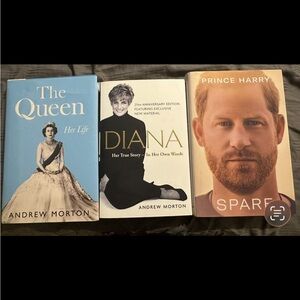 Set of Three Biographies: The Queen, Diana, Spare